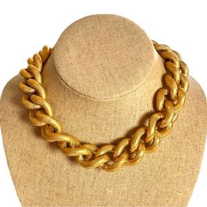 Vintage Erwin Pearl Womens Statement Chunky Necklace Gold Tone Maximalism Fall